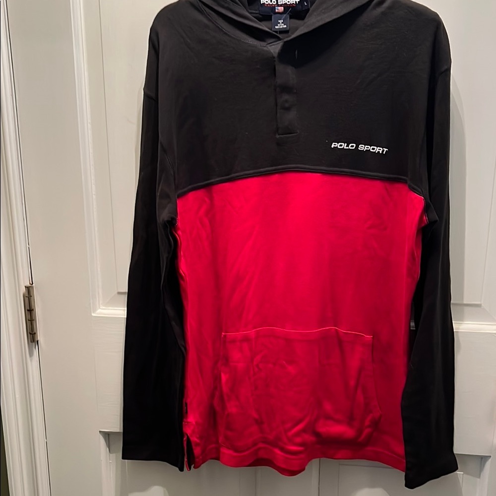 Polo Sport Black and Red Hoodie